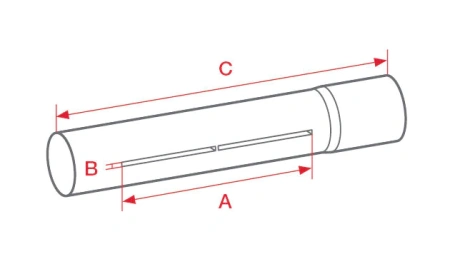 насадка трубчатая 1000 мм прорезь 800 x 2 мм (посадочный диаметр ø 92.5 мм)