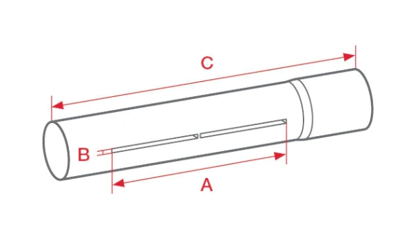 насадка трубчатая 590 мм прорезь 420 x 1.8 мм (посадочный диаметр ø 50 мм)