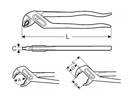 сантехнические клещи d 1', l 7'