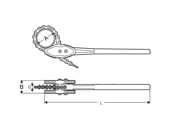 двухсторонний цепной ключ d 1,1/2'
