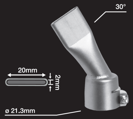насадка щелевая 20 x 2 мм изогнутая на 30° (посадочный диаметр ø 22 мм)