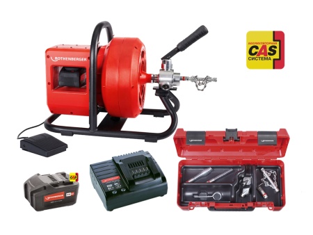 аккумуляторная машина для прочистки труб модели rodrum varioclean с набором инструмента