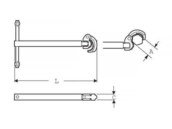оцинкованный ключ для моек d 10 - 32 мм (3/8 - 1,1/4')