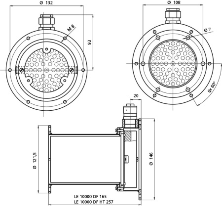 воздухонагреватель с двойным фланцем le 10000 df 400v 11kw