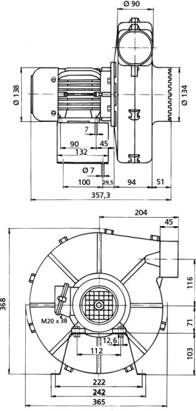 вентилятор среднего давления асо (3 x 380-440в)