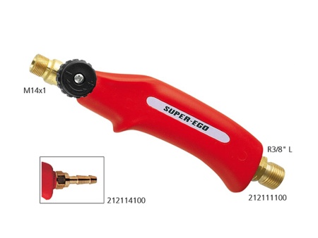 рукоятка пропановой горелки, соединение для сопел резьбовое м14 х 1, штуцерное соединение под шланг