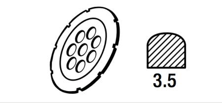 твердосплавный диск ø110 х 3.5 мм полукруглой формы