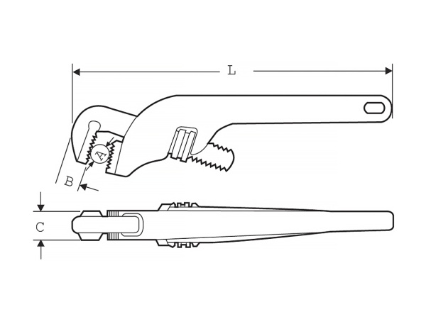 концевой трубный ключ heavy duty d 1,1/2', l 10' (хэви дьюти)