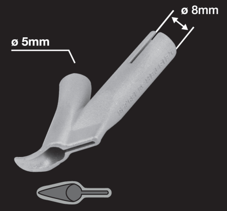 насадка для сварки круглым прутком ø5 мм (загнутый носик)