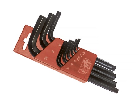 набор торцовых внутренних ключей d 1,5 - 10 мм, 9 штук