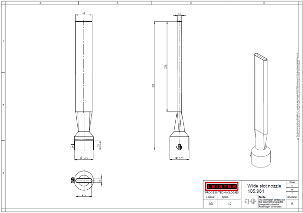 насадка щелевая 45 х 12 мм длинная 350 мм