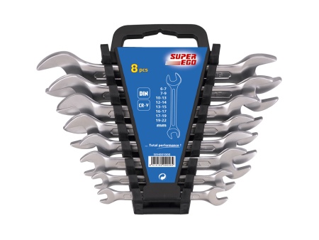 набор двухсторонних гаечных ключей с открытым зевом d 6 - 22 мм, 8 ключей