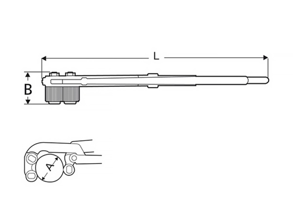 ключ для обработки края резьбы 2' (335 мм)