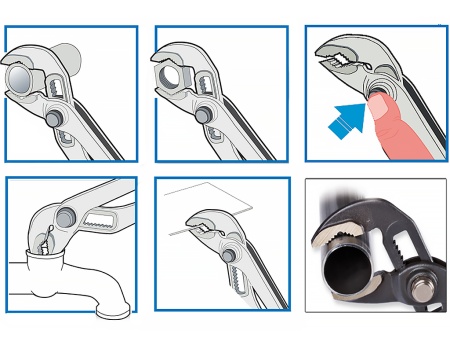 саморегулирующиеся сантехнические клещи d 1,1/4', l 7'
