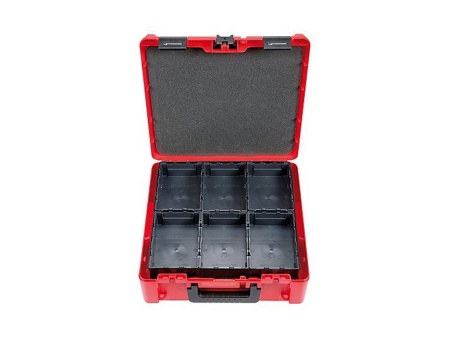 чемодан rocase 4414 красный, с 2 лотками tray и коробками robox
