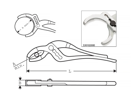 сантехнические клещи без пластиковых губок d 62 мм, l 10'