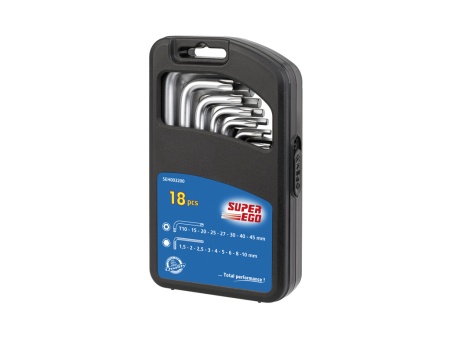 набор шестигранных торцевых гаечных ключей с защитой от неумелого обращения, 18 штук