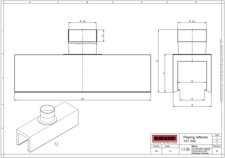 насадка тоннельная рефлекторная 45 х 250 мм (посадочный диаметр ø 50 мм)